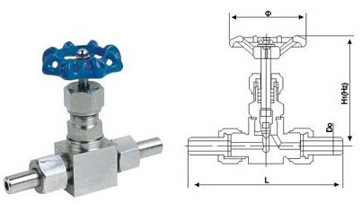 J21W-16C6L 型外螺紋不銹鋼截止閥結構圖