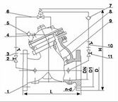 Y型快閉止回閥結構圖