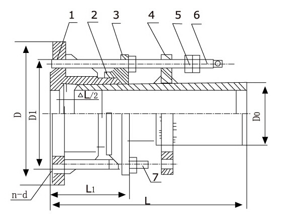 VSSJA-1型單法蘭式限位伸縮接頭結構圖片