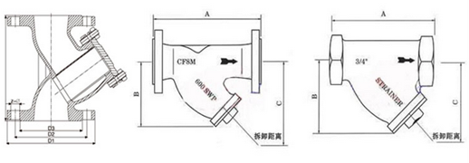 Y型過濾器結構示意圖